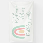 Banderoles Pastel minty arc-en-ciel Baby 1er fête d'anniversa (Vertical)