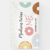 Banderoles Pastel moderne Donuts et arroses premier anniversa (Vertical)