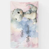 Banderoles Pastel Paint Splash Adorable Dinosaur Baby shower (Vertical)