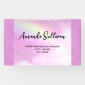 Banderoles Pastel Pink Sky avec Yellow Rainbow Adresse (Horizontal)