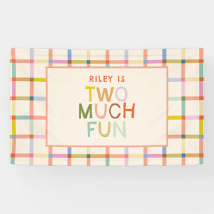 Banderoles Pastel Plaid "Two Many Fun" 2e anniversaire