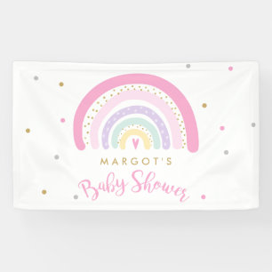 Banderoles Pastel Rainbow Baby shower Bienvenue