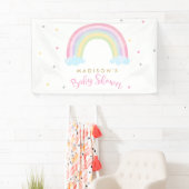 Banderoles Pastel Rainbow Baby shower Welcome (En situation)