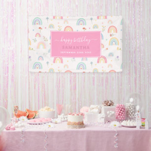 Banderoles Pastel Rainbows Coeurs Fleur sauvage filles Annive