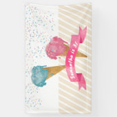 Banderoles Pastel Retro Aquarelle Crème glacée et arrosages (Vertical)