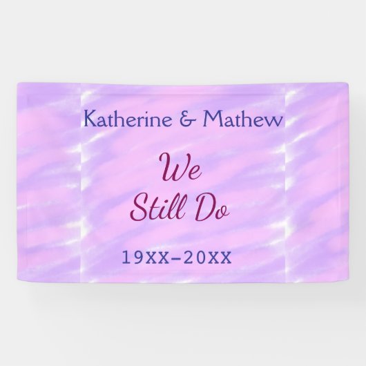 Banderoles Pastel rose violet Vow renouvellement anniversaire (Horizontal)