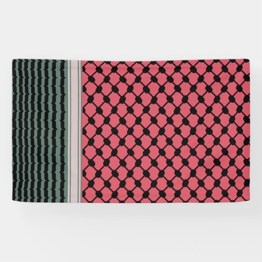 Banderoles Pastèque palestinienne Hatta Keffiyeh Kufiya Folk (Horizontal)