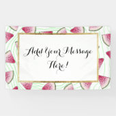 Banderoles Pastèques mignonnes estivales d'aquarelle sur le (Horizontal)