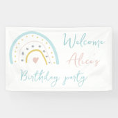 Banderoles Pâte arc-en-ciel Pastel Baby Birthday Party (Horizontal)