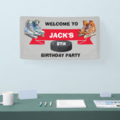 Banderoles Patins de hockey sur glace fête d'anniversaire (Salon professionnel)