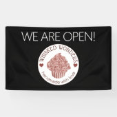 Banderoles Pâtisserie Boulangerie Parties scintillant Rose Go (Horizontal)