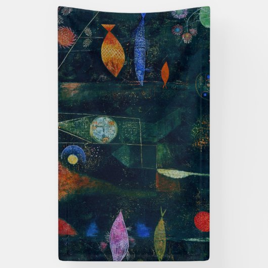 Banderoles Paul Klee Fish Magic Peinture Abstraite Art graphi (Vertical)