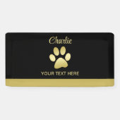 Banderoles Paw chien brillant or sur arrière - plan noir (Horizontal)