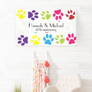 Banderoles Paws Colorés, Motif Paw, Paws Chien, Anniversaire