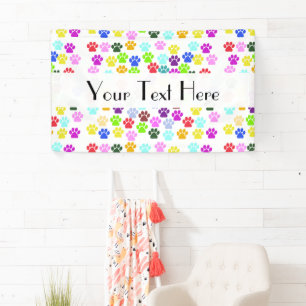 Banderoles Paws colorés, Motif Paw, Paws de chien, Empreintes