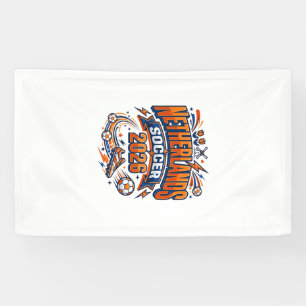 Banderoles Pays-Bas Football 2026 Football Gras Pays Typogr