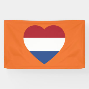 Banderoles Pays-Bas Heartflag sur Orange bnrcnt