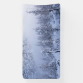 Banderoles Pays merveilleux d'hiver, brouillard, forêt d'épin (Verticale)