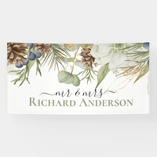 Banderoles Paysage boisé rustique avec Pinecones (Horizontal)