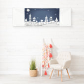 Banderoles Paysage de l'église de Noël (En situation)