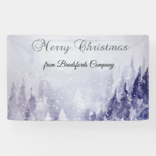 Banderoles Paysage de neige hivernal violet
