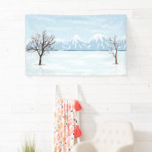 Banderoles Paysage d'hiver plat (En situation)