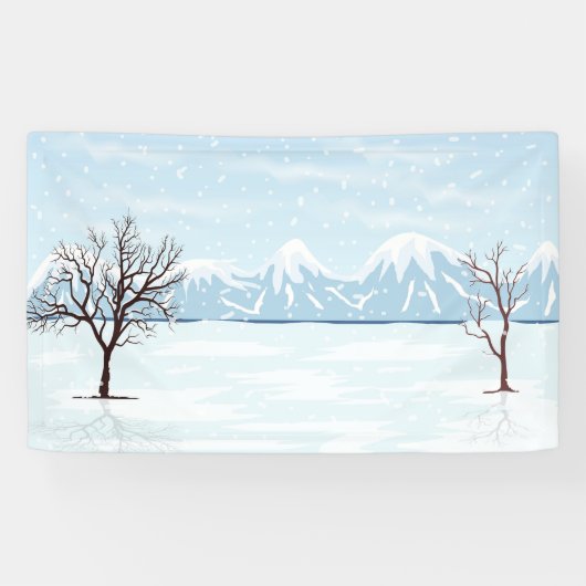 Banderoles Paysage d'hiver plat (Horizontal)