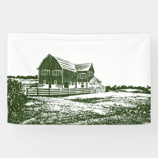 Banderoles Paysage rural maison de ferme de style coupe (Horizontal)