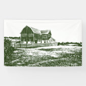 Banderoles Paysage rural maison de ferme de style coupe (Horizontal)