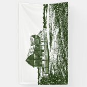 Banderoles Paysage rural maison de ferme de style coupe (Vertical)