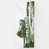 Banderoles Paysage rural maison de ferme de style coupe (Vertical)