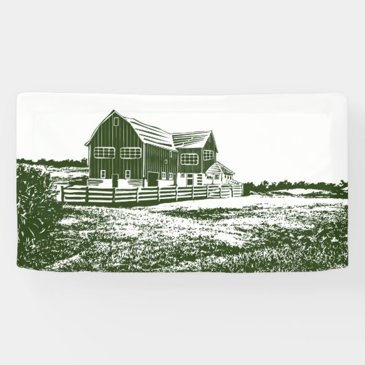 Banderoles Paysage rural maison de ferme de style coupe (Horizontal)
