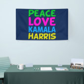 Banderoles Peace Love Kamala Harris Cute Blue (Salon professionnel)