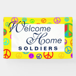 Banderoles PEACE - motif plat multicolore + votre backgr.