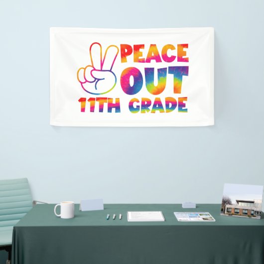 Banderoles Peace Out 11e année Teinture à tarte 11e année (Salon professionnel)