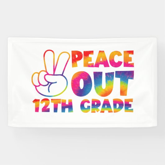 Banderoles Peace Out Douzième Grade Tee 12e Grade (Horizontal)