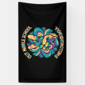 Banderoles Peace Out Middle Hello Lycée Tie Dye (Vertical)