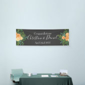 Banderoles Peach Dark Grey Mariage Rose Floral (Salon professionnel)