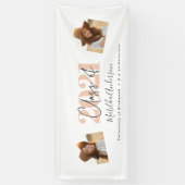 Banderoles Peach moderne multi photo pastel graduation modern (Vertical)