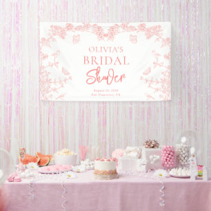 Banderoles Peach Pink Garden Chinoiserie Fête des mariées