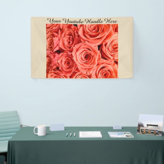 Banderoles Peach Roses Backdrop vlogging Youtube Selfies (Salon professionnel)