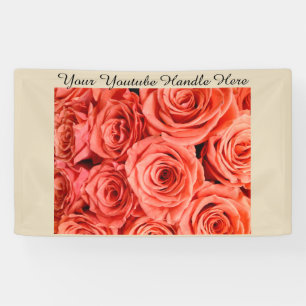 Banderoles Peach Roses backdrop vlogging Youtube Selfies