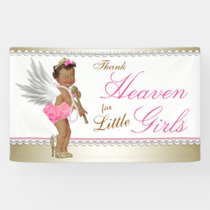 Banderoles Pearl High Heel Princess Angel Baby shower ethniqu