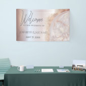 Banderoles Pearl rose or marbre agate calligraphie métallique (Salon professionnel)