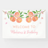 Banderoles Pêche Fleur Un Doux Pêche Anniversaire (Horizontal)