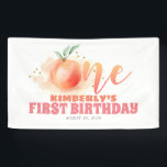 Banderoles Pêcher Fruit Douce 1er anniversaire fête<br><div class="desc">Peach anniversaire fête bienvenue bannière</div>