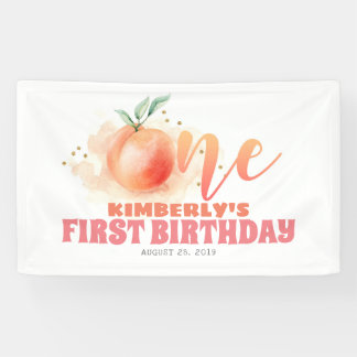 Banderoles Pêcher Fruit Douce 1er anniversaire fête