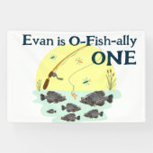 Banderoles Pêcher un enfant premier anniversaire Crappie Pois (Horizontal)