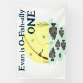 Banderoles Pêcher un enfant premier anniversaire Crappie Pois (Verticale)