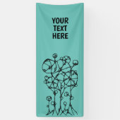 Banderoles Peinture à la main - Arbre Abstrait Groupe 1 (Vertical)